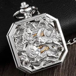 Карманные часы Lucky Beast Mechanical Pocket Watch Mascot Unicorn Unicorn Ungrave Pendation Check Clock для мужчин антикварной шлюхи бронза Montre de Poche 230724