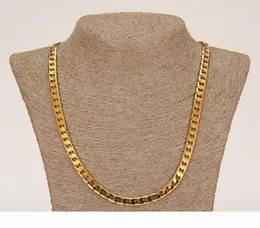 P Classic Cuban Link Chain Necklace Bracelet Set Fine 18k Real Solid Gold Filled Fashion Men Women 039 S Jewelry Accessories Pe2829529