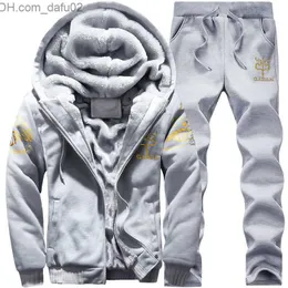 Men's Tracksuits BOLUBAO Winter Thick Men Sports Suit Tracksuit Hooded Sportswear Zipper Cardigan Hooded+Elastic Pants Casual Men Set Y0831 Z230725