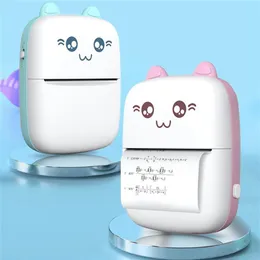 Портативные тепловые принтеры Mini Cat Print Paper Po Pocket Thermal 57 -мм печать беспроводной BT 200DPI Android IOS Printer216O256O227D