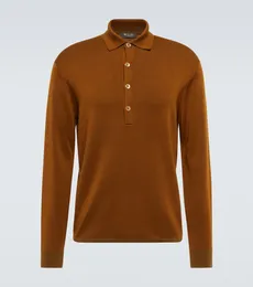 مصمم للرجال قميص Polos Loro Piana Cashmere و Silk Polo Sweater Fashion Autumn and Winter Tops