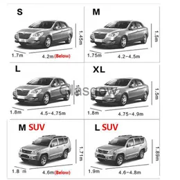 Bilsolskade bil täcker vattentät auto fullt täckskydd universell passform för SUV sedan 6 storlek snö damm regn snöfast biltillbehör x0725