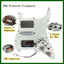 Conjunto de pickguard pré -conectado HSH carregado Alnico v Humbucker Pickups bobina dividida de 7 vias para Style Guitar