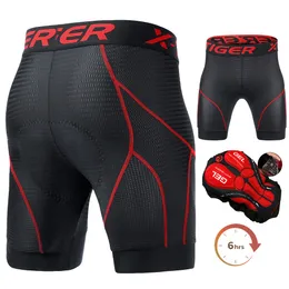 X-TIGER Calção de roupa interior de ciclismo masculino 5D acolchoado para ciclismo de bicicleta MTB Forro com punhos de perna antideslizantes