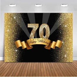 Background Material 70th Birthday Theme Party Background Photography Gold Gliiter Background Photo Booth Studio 70th Birthday Happy x0724