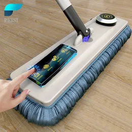 Mops PEISI Magic Mop autopulente Squeeze Mop in microfibra Spin And Go Flat Mop per lavare il pavimento Strumento per la pulizia della casa Accessori per il bagno 230724
