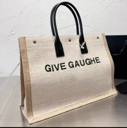 Kvinnors designer rive gauche handväska axelväska shopping handväska emed bokstäver axlar säckar s
