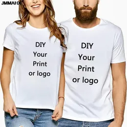 Özelleştirilmiş Baskı Eğlence T Shirt Harajuku Kadın Tshirt DIY Sizin Gibi Fotoğraf veya Logo Beyaz T-Shirt Moda Özel Erkekler Tops Tee