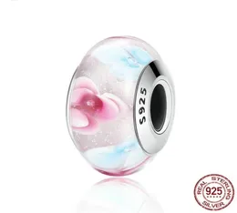 S925 Prata Esterlina Estilo Charm Bead Bracelet Love Pink Glass Crystal DIY Beads Para Pulseiras Design de joias14796067225188