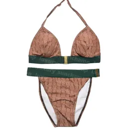 Costume da bagno a vita alta Bikini da donna con stampa a lettera Costumi da bagno firmati Costume da bagno sexy senza schienale177Y