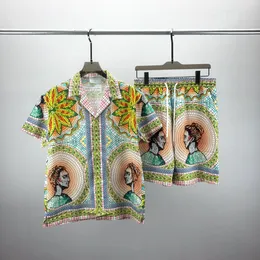 Camicie da uomo con stampa tigrata a fiori moda Camicie hawaiane a maniche corte con bottoni casual Camicie eleganti da spiaggia estive SA31