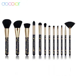 Makeup Tools Docolor Creative Skull Goth Makeup Brushes Face Powder Foundation Blending Blush Eye Shadow Brushes For Halloween Gift 230724