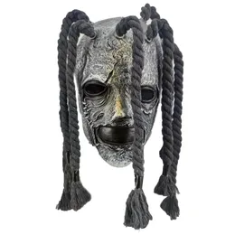 Corey Taylor Style Full Head Latex Mask med dreadlocks fancy klänning