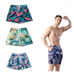 Caleçon pour homme Short de plage imprimé Sports hawaïens Respirant Mode décontractée Surf Pantalon de natation