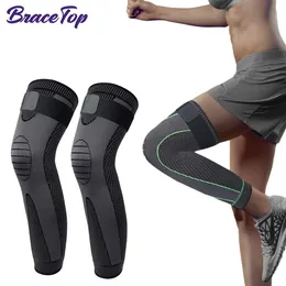 Arm-Beinwärmer BraceTop Anti-Rutsch-Verlängerungs-Knieschoner Lange Bein-Ärmel-Verband Kompressions-Kniebandage Laufsport Wärme Elastischer Knieschutz 230725