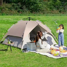 텐트와 대피소 4-5 인 야외 자동 퀵 오픈 텐트 빗물 방수 캠핑 가족 인스턴트 설정