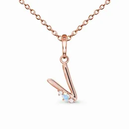 Горячая распродажа S925 Серебряное серебряное письмо V Moonlight Stanke Pendant Rose Gold Ожерелье женского дизайна Sense Sense Модные украшения