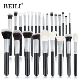 Makeup Tools Beili Black 15-25 PCS Makeup Borstar Set get Syntetiskt hår Foundation Powder Blush Blandning Ögonbryn Eyeshadow Make Up Brush 230724