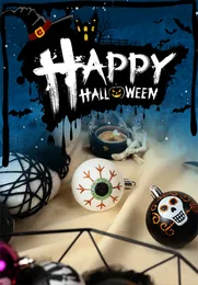 Decorazioni di Halloween 16 scheletri di fantasmi dipinti decorazioni appese a sfera di plastica Decorazioni sospese per feste fantasma