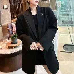 Designer blazer women suit coat jacket fashion matching inverted triangle letter top Size S-L