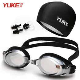 Goggles Yeni Unisex Electoplate Camlar Profesyonel Yüzme Gözlükleri Yetişkinler Su geçirmez yüzmek UV Anti Sis Ayarlanabilir Gözlük Havuz Gözlükleri HKD230725