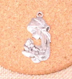 24 pièces breloques mère tenir fils 3720mm Antique faisant pendentif fitVintage tibétain SilverDIY bijoux faits à la main5131531