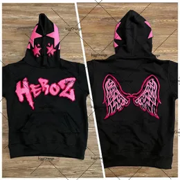 Kvinnor Hoodies Sweatshirts Retro Gothic Fashion 3D Wings Letter Overized Pullover Women Y2k Street K Hip Hop Harajuku Versatile Hoodie tröja 230725