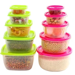 Termoser 5 stycken sätter plast Lunch Box Portable Bowl Food Container Lunchbox Eco Friendly Storage Boxes Kitchen Seal 230724