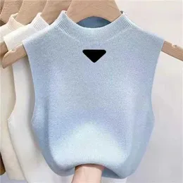 Kadın Kadın Sweaters Kolsuz Tasarımcı Bluzlar Gömlek Yuva Sweatshirts İnce Stil Sıcak Jumperlar Örgü Gömlek Kadınlar L230725