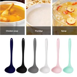 Spoons Silicone Soup Spoon Household Long Handle Ladle Porridge Rice Tableware Non-stick Dinner Cooking Scoop Kitchen Tools