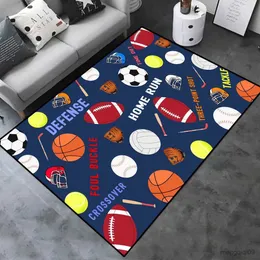 Carpets Basketball Football Carpet for Living Room Home Decorations Large Area Rugs for Teen Boys Playroom Bedroom Floor Mat Flannel Mat R230725