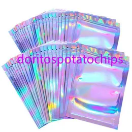 100pcs Lashes Packaging Boxes Idea Holographic Laser Zip Lock Party Favor Bag Eyelashes Lash Empty 52273n