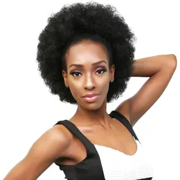 Synthetic Wigs hairpiece hair afro puff bun synthetic large size curly chignon for black women with drawstring and clips in wig size 230724