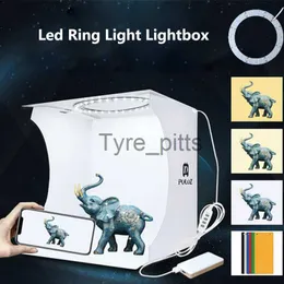 Difusores de Flash 20cm Mini LED Ring Light box Lightbox Photo Studio Box Fotografia Light Studio Shooting Tent Box Kit 6 Color Backdrops x0724 x0724