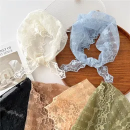 Scarves Vintage Lace Triangle Scarf Head Wrap Office Lady Hair Tie Spring Summer Shawl Elegant Headscarf Women Accessories