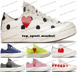 النساء اللواتي يزلقون Taylors All Star 70 Ox Shoes Sineakers Size 5 11 Mens US5 Running CDG Midnight Blue Designer Casual US 5 Trainers 1952 Commes des Garcons Play White Black Red