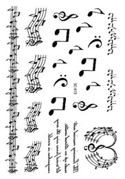 맞춤형 방수 문신 스티커 작은 신선한 문신 스티커 도매 패션 음악 표기법 SC2973이 될 수 있습니다.