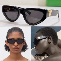 Óculos de sol de ângulo clássico óculos de sol de olho de gato de acetato feminino designer BV1176S preto charuto armação marrom à prova de radiação óculos casuais de festa para mulheres de alta qualidade