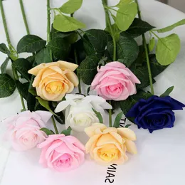 Coroas de flores decorativas 7 pçs sensação hidratante látex rosa flor decoração de casamento toque real flores artificiais decoração de casa arranjo de flores
