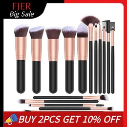 أدوات المكياج Fjer Makeup Brushes Premium Synthetic Foundation Powder Swhoolers عيون ظلال مكياج مجموعة 9PCS-24 PCS فرشاة مجموعة أسود Rose 230724