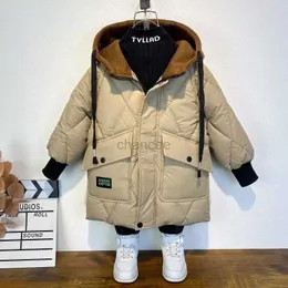 Jaqueta feminina Down Parkas Winter New Baby Down Jaqueta infantil com capuz de algodão engrossado Jaqueta acolchoada para meninos Casaco quente de pelúcia sem lavagem facial HKD230725