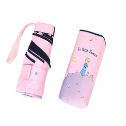 LISM Cartoon Little Prince Umbrella Rain Women Ombrelli pieghevoli Donna Sunny Parasol Lovely Paraguas Mini Pocket Umbrella 211124247A