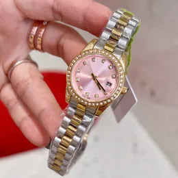 Luxury Gold Women Watch Top Brand 28mm Designer Woman's Watches Diamond Lady Watches For Womens Valentine's Christmas Mother's Day Gift Rostfritt Steel Band Clock