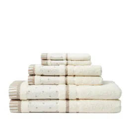 Balio 6-teiliges Bade- und Handwaschhandtuch-Set aus 100 Baumwolle in Crème