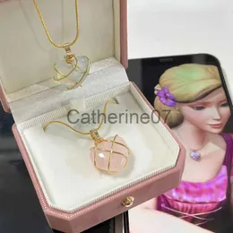 Pendanthalsband 2022 Fashion Heart Opal Choker Halsband Kvinnor Girls Rose Quartz Crystal Heart Necklace Trendy Princess Smycken Tillbehör Gåvor J230725