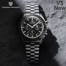 Наручительные часы Pagani Design Mens Watch Top Luxury Quartz Watch для мужчин Автоматическая дата скорость хронограф сапфировые зеркальные наручные часы 230724
