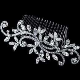 Дешевые свадебные кристаллы Tiara Crystalls Bridal Comb 2019 Классический серебряный серебряный серебряный высококачественный