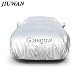 Araba güneşlik jiuwan evrensel SUV otomobil toz uV koruması dış mekan otomatik tam kapakları şemsiye gümüş gümüş yansıtıcı şerit SEV sedan x0725