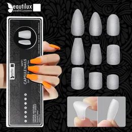 Ложные ногти BeautiLux Ultra Matte Capsule Nails 240pcs/Box Almond Square Coffin Squoval Fake Pass на гелевых кончиках ногтей Американская капсула 230725