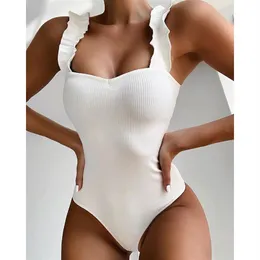 Unterhaltung Sport Körper SwimOne 2022 Neue Sexy Ein Stück Badeanzug Frauen Holz Ohr Rüschen Bademode Push-Up Monokini Badeanzüge s267O